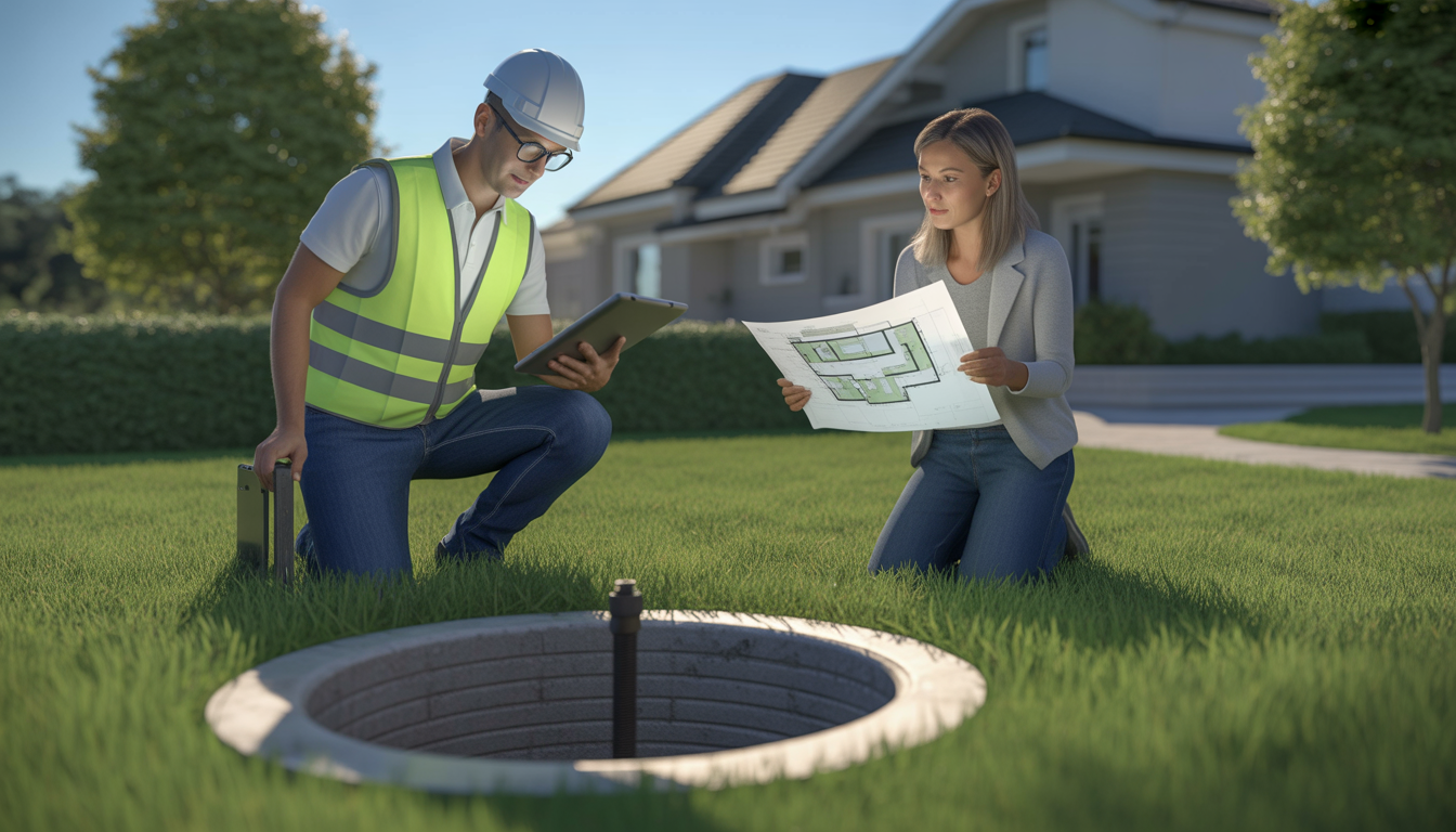 Vue aérienne d'un réseau d'assainissement collectif dans une zone urbaine